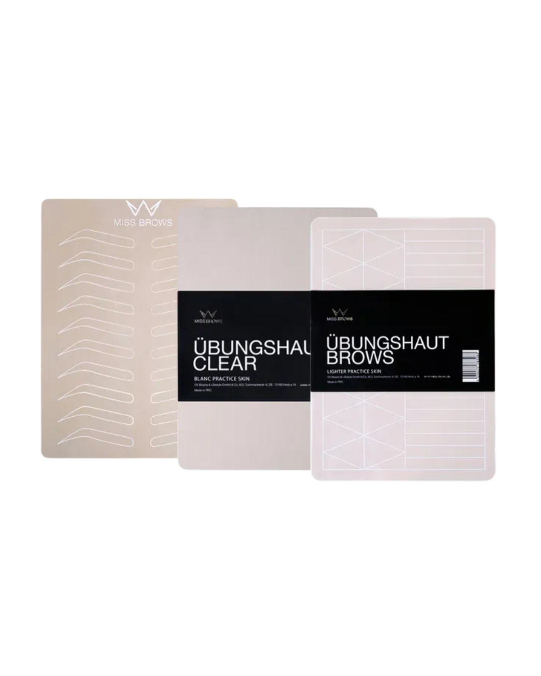 Übungshaut | verschiedene Varianten | mit Vordruck Linien & Augenbrauen