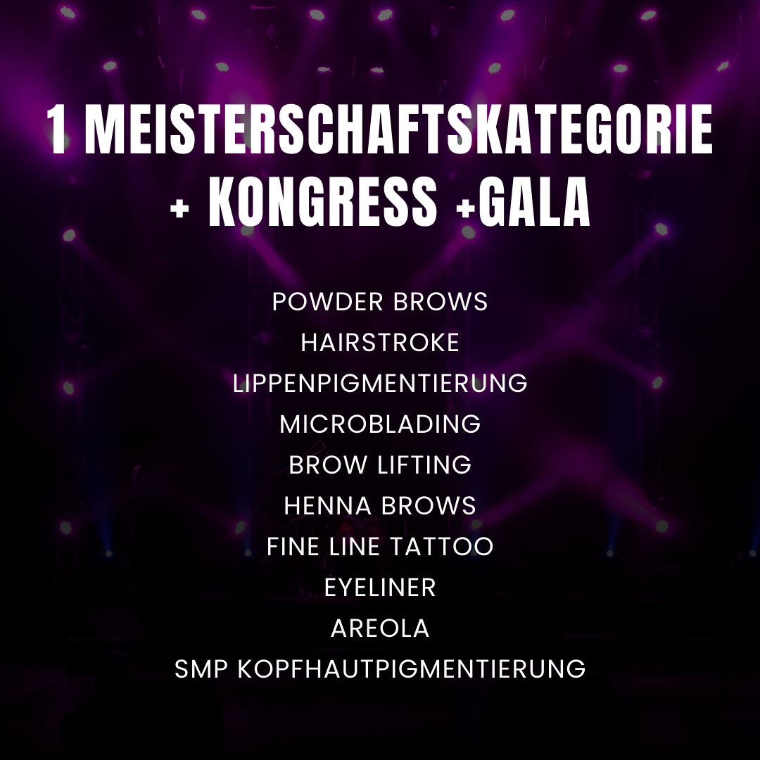 THE ENTRY TICKET 1 Meisterschaftskategorie + Kongress +Gala